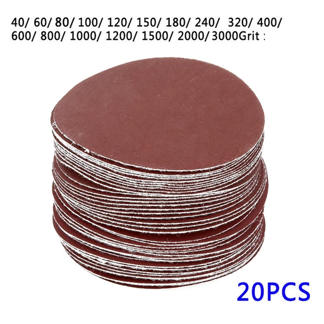 20 ud. 40-3000 GRANULO 3 pulgadas DA DISCOS DE LIJA PSA Adhesivo Apoyado