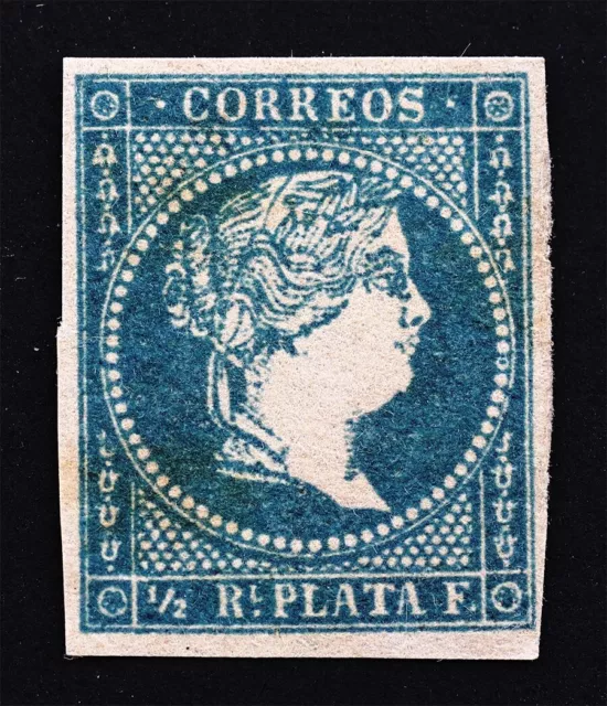 Isabel II - 1/2 Real Von Silber 1857. Antillas. Neu, Ohne Auszacken, Gummi