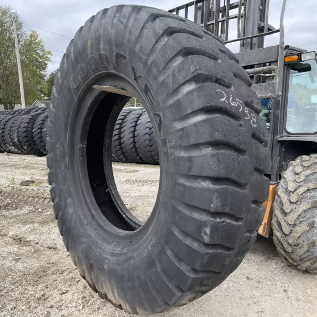 24.00R49 Goodyear OTR Tire E-4 RL4B 2-Star Used 41/32 Has spot tread, 2-spopts S