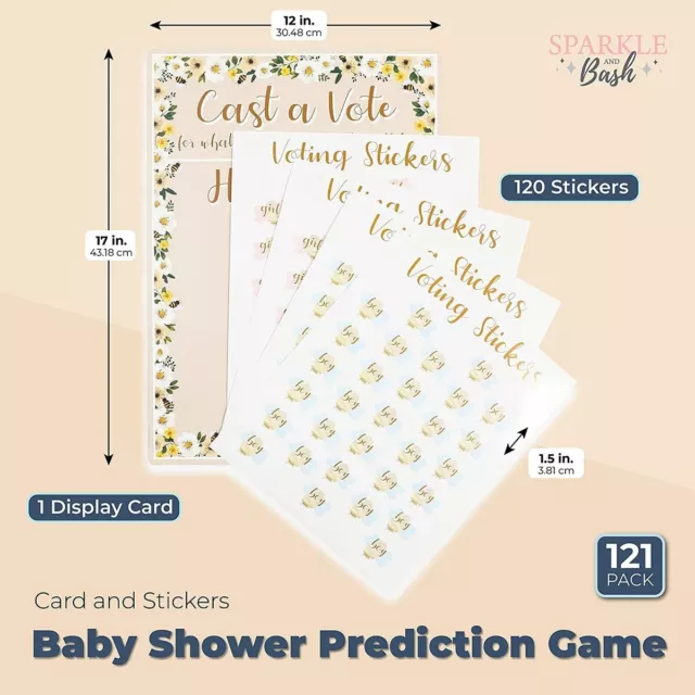 Gender Reveal Party Game, What Will Baby Bee (121 Pieces) 2