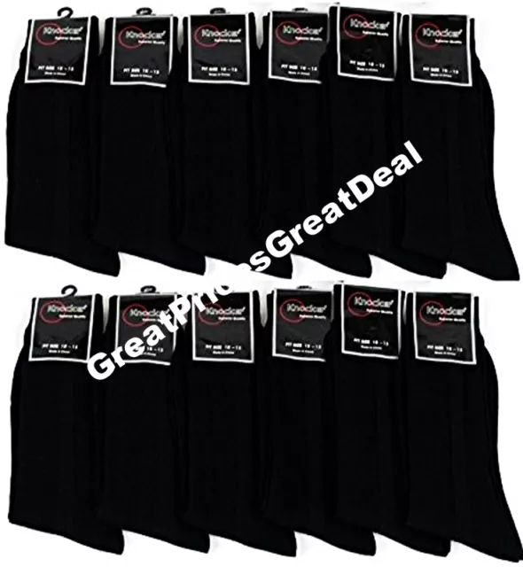 Lot 6 or 12 Pairs Wholesale Knocker Mens Black Color Dress Socks 9-11 10-13