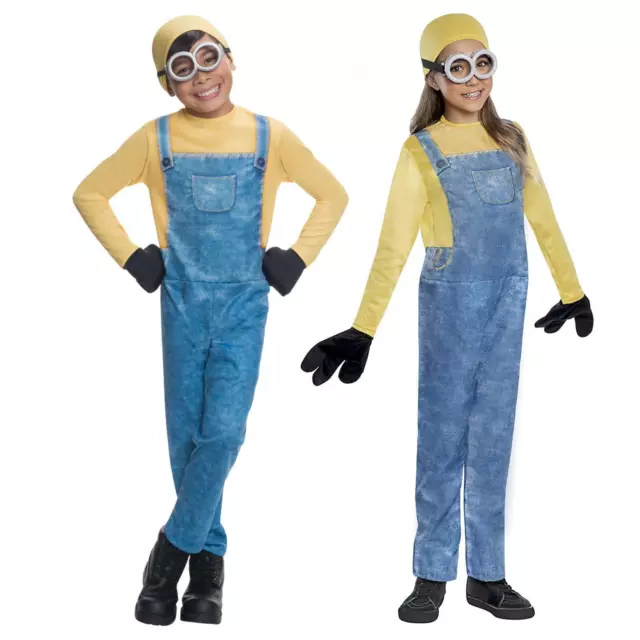 Kids Official Despicable Me Minion Bob Costume & Goggles Boy Girl Fancy Dress