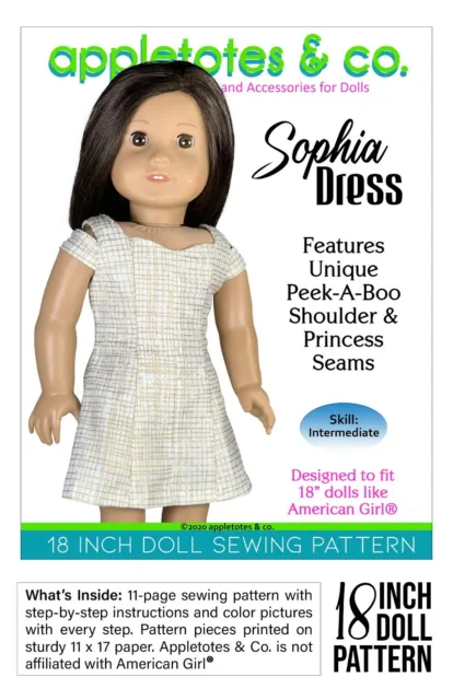 American Girl Doll Sewing Pattern - Sophia Dress Sewing Pattern for 18" Dolls