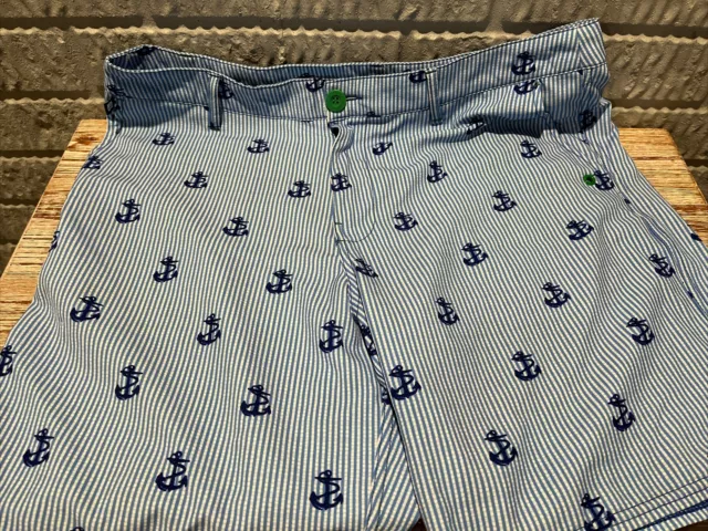 Sperry Shorts Top Sider Nautical Mens 34 Water Boating Shorts Blue Anchor