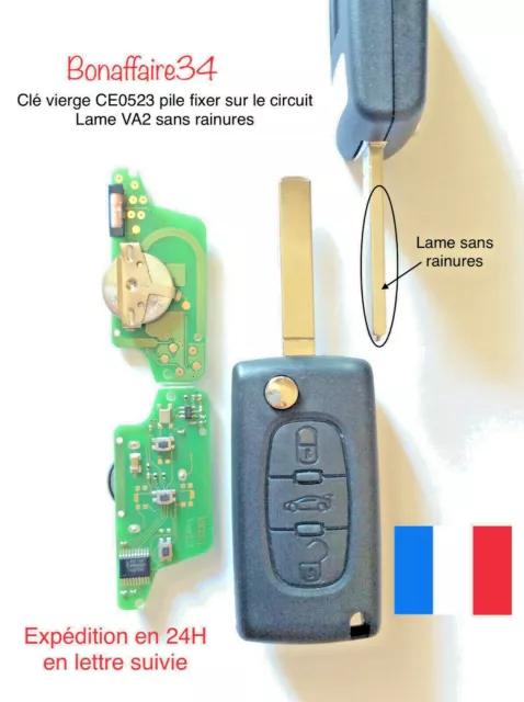 Schlüsselrohling Id46 CE0523 Ask Peugeot 407 Vorne 2009 Und Jumpy Experte