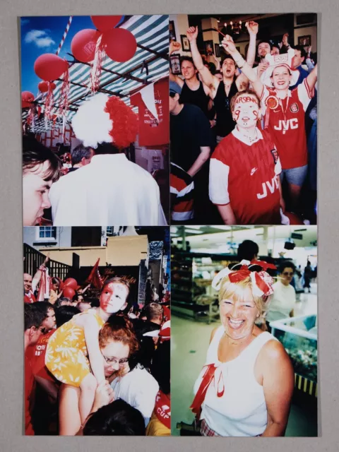 ARSENAL DOUBLE 1998 - Arsenal Fans Celebrate Islington - 3 x VINTAGE DRUCKE