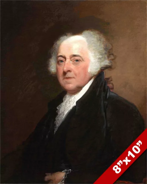 Us President Portrait John Adams Painting Art Real Canvas Giclee Print