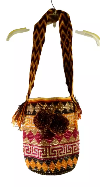 Handmade PeruvianType Peru Woven Aztec Boho Shoulder Hobo Bucket  Hand Bag Purse