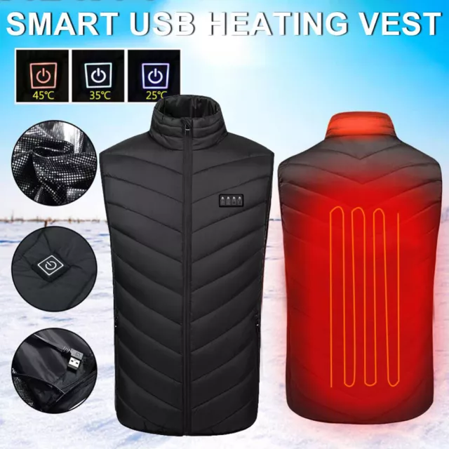 Electric Heated Vest 17 Areas Heated Waistcoat for Outdoor Skiing Fishing Hiking 3