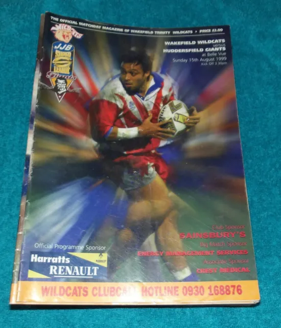 Wakefield Trinity Wildcats vs.  Huddersfield Giants - 15/8/1999