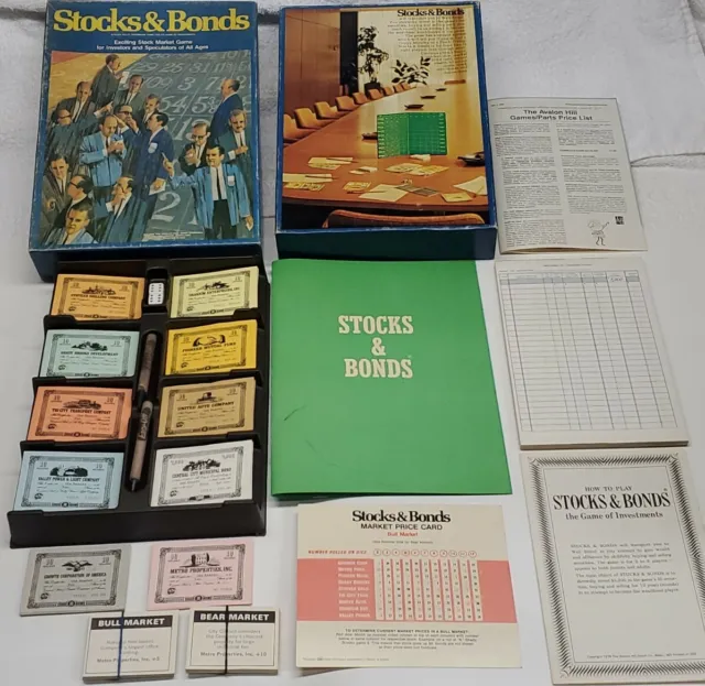 Vtg 1978 Stocks & Bonds Wall Street Avalon Hill Game Bull/Bear Market Investment
