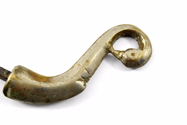 18C Indian Antique Hand Crafted Brass Peacock Shape Wall Hook Hanger. i75-26 US 3