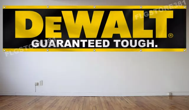 Dewalt Flag Banner 2x8 ft Power Tools Equipment Guaranteed Tough Garage Man Cave