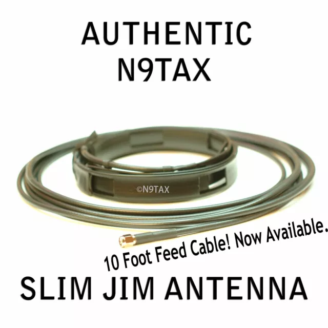 Authentic N9TAX VHF/UHF Slim Jim J-Pole For HT 2m 70cm Antenna 10' Coax