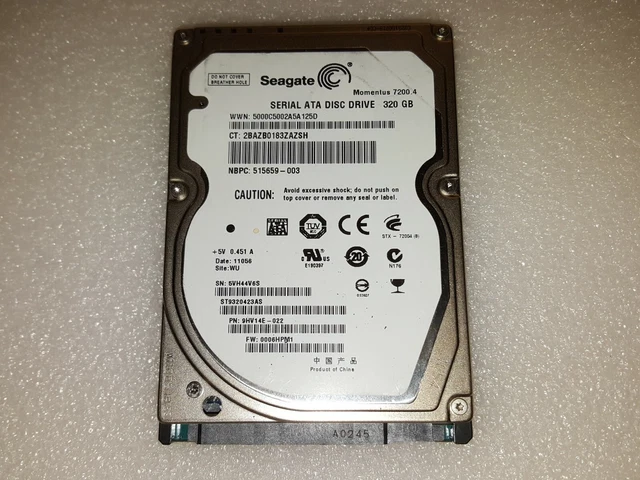 Compaq Presario A931nr (A900) 320GB Hard Drive Windows 7 Home Premium 64 Loaded