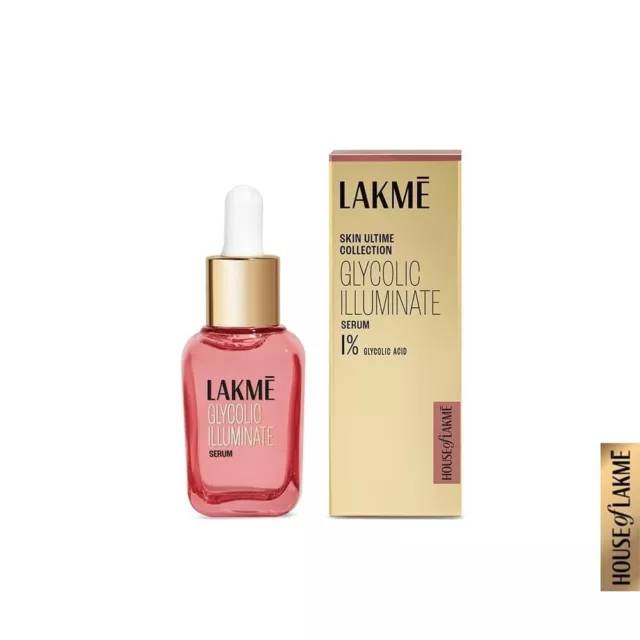 Le sérum éclairant glycolique Lakme avec 1% d'acide glycolique réduit la...