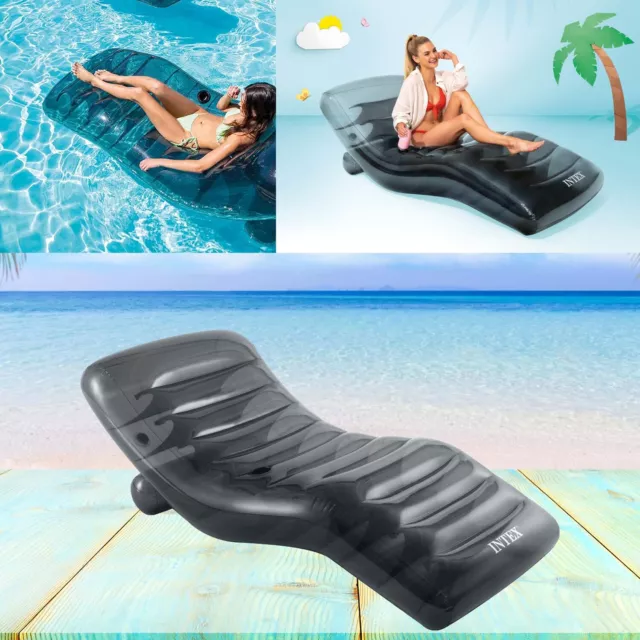 Intex Cool Grey Lounge - Graue Rockin Lounge Luftmatratze Schwimmsessel Liege