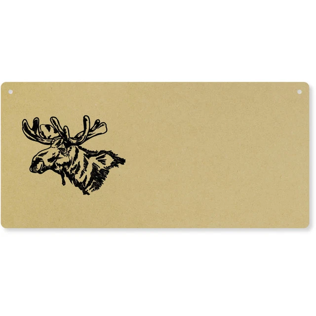 'Cabeza de Alce' Grande Placa de Pared de Madera (DP00021042)