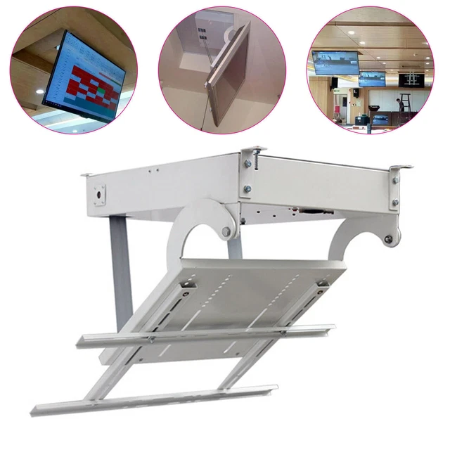 32"-70" Remote Control Screen LCD TV Ceiling Hanger Electric Rack Bracket New