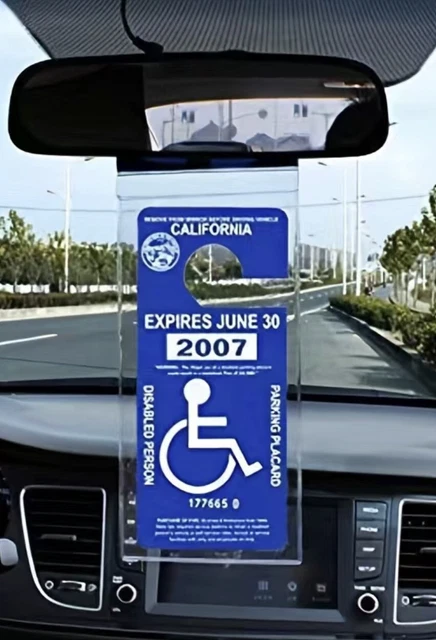NUEVO CON ETIQUETAS: Bolso de gancho transparente para cartel para discapacitados/discapacitados para mostrar en el espejo del automóvil