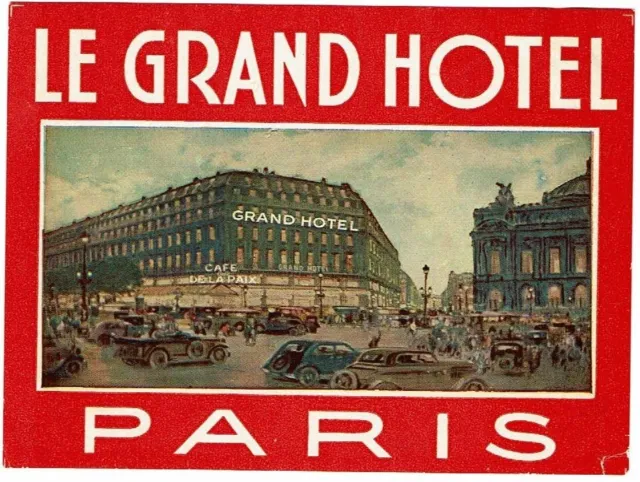 GRAND HOTEL luggage DECO label (PARIS)