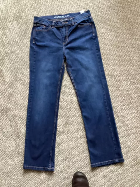 M&S Women’s Indigo Mix Straight Leg Jeans Size 12 Medium