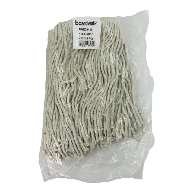 12 Count Mop Heads Cotton Cut-End 16 oz Wet Mop Head for Clamp Style Mops, White