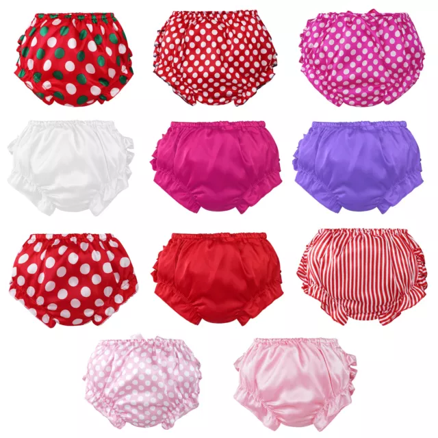 Newborn Baby Girls Ruffle Bloomers Bowknot Diaper Cover Panties Cotton Shorts