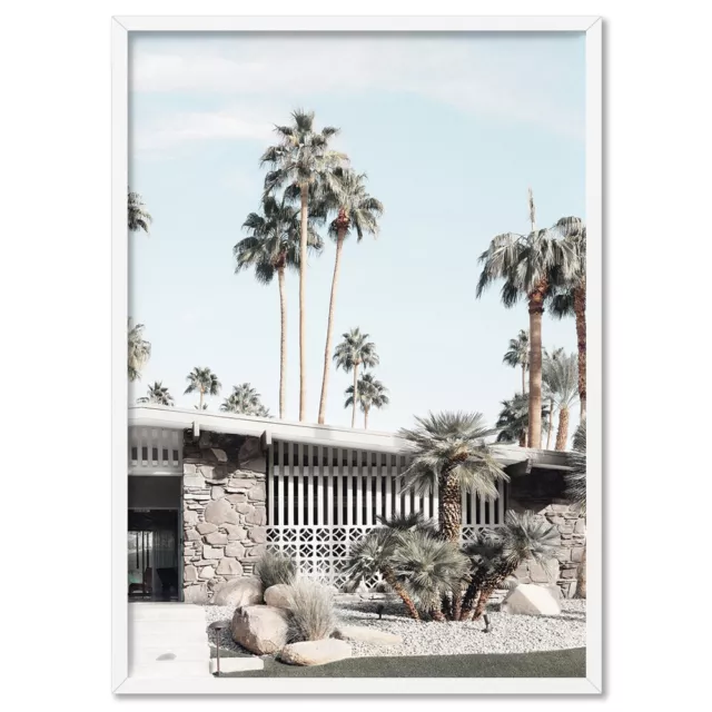 Retro Mid Century Modern Home Palm Springs Wall Art Print. California | DTR-94