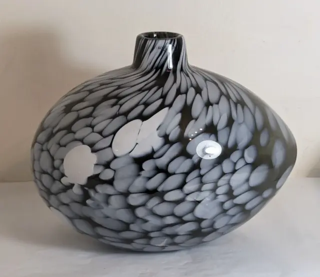 LARGE Kosta Boda Ann Wahlstrom Studio Glass Egg Nest Marbled Vase 2040213