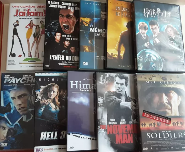 Lot de  10  DVD cinéma , films divers en bon état