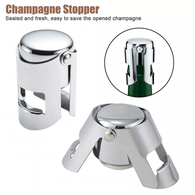 Stainless Steel Sparkling Wine Stopper Champagne Bottle Stopper Bubble Fizzy Au