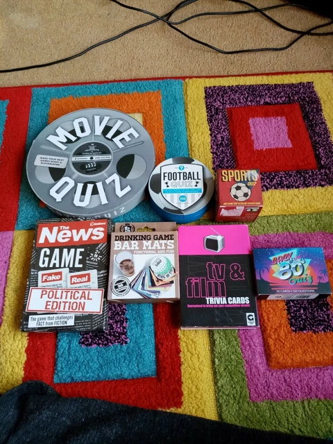 Joblot of quiz type card games and drinking games football sports and 80s