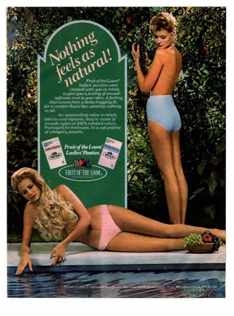 1984 PRINT AD - Fruit of the Loom Ladies Panties underwear girl