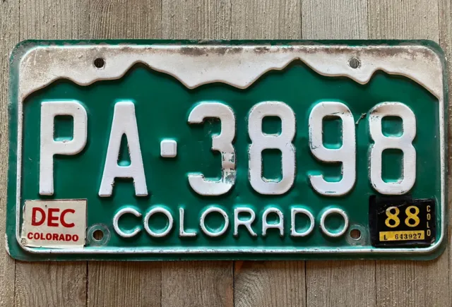 Vintage 1980s Colorado License Plate Single Otero County PA-3898 With Tags