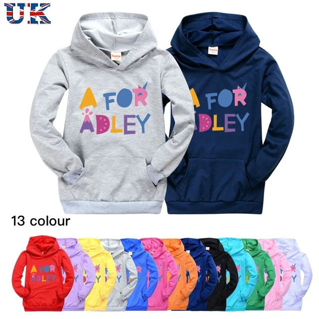 Kids Girls A for Adley Print Casual Hoodie Long Sleeve Sweatshirt Jumper Tops UK