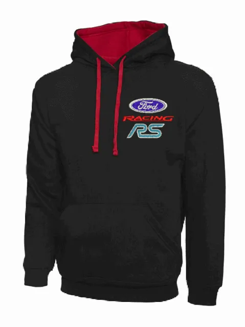 Ford Racing RS Contrast Hooded Top. Heavyweight hoody with embroidered logo.