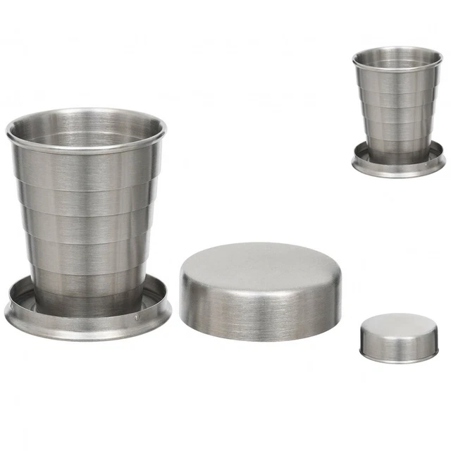 5-teiliges Edelstahl Schnaps-Becher Set Mit Ledertasche – 4x 2cl, Unzerbrechlich, Perfekt Für Outdoor