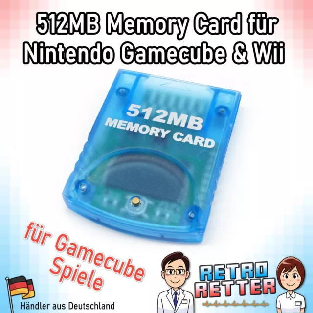 512 MB Memory Card Nintendo GameCube / Wii 8192 Blöcke NGC Speicherkarte NEU