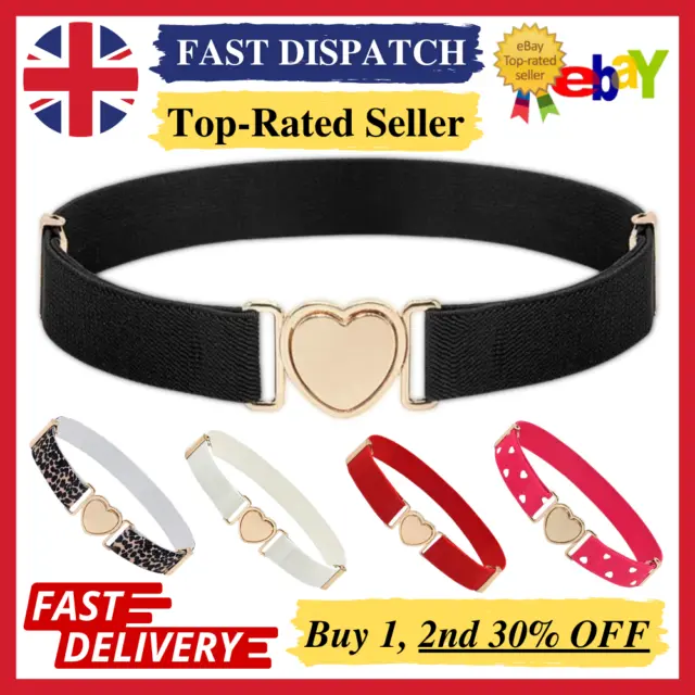 Boys Girls Kids Belts Elastic Adjustable Toddler Children Heart Belt Buckle UK
