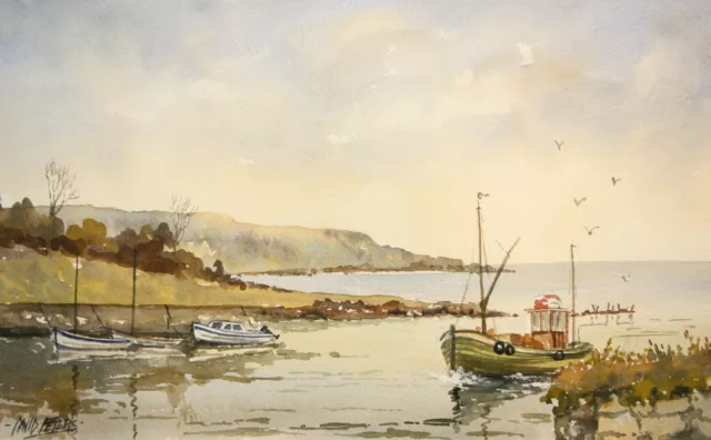 Original Watercolour Painting CUSHENDUN, N. IRELAND by DAVID PETERS Irish Art