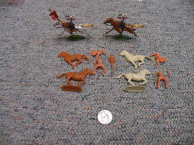 Elastolin 40mm Unpainted Mounted Huns Mongols Cavalry x4    Lot B 