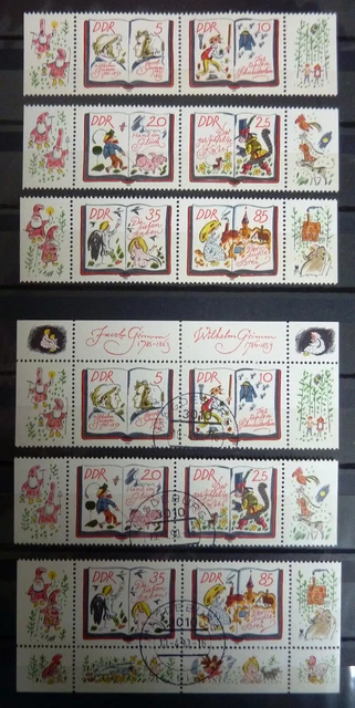 DDR 1985 MiNr 2987 - 2992 Eckrand / Seitenrand postfrisch / gestempelt  Märchen