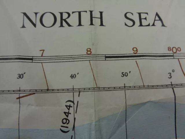 WW2 (1944) RAF "WAR" map entitled "NORTH SEA" (COASTAL & BOMBER COMMAND)