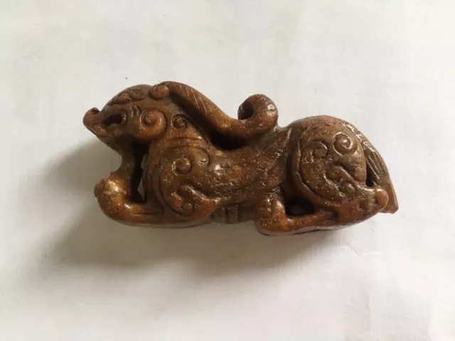 Nice China Natural Old Handwork Jade Carved Jade Beast Amulet Pendant