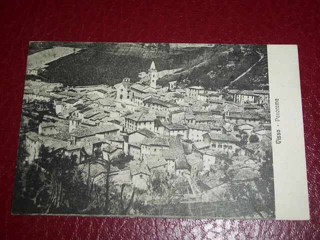 Cartolina Visso ( Macerata ) - Panorama generale 1910 ca