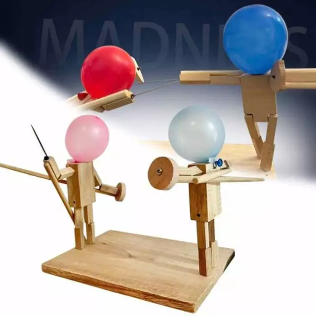 Balloon Bamboo Man Battle - Exciting 2-Player Wooden Fighter Game for Kids  and Adults, DIY Bamboo Man Battle Set, Gift for Family Game Nights, Adult