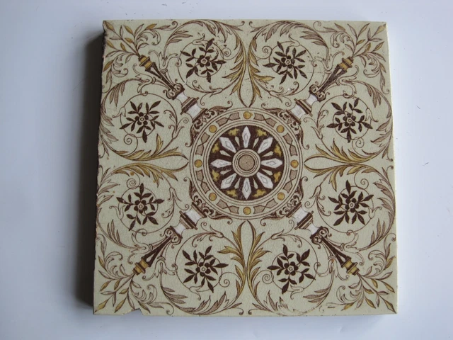 Antique Victorian 6" Aesthetic Floral Tile - Sherwin & Cotton C1877-1900 #870
