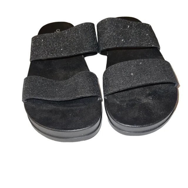 Capelli Women Shoes sandals Black Glitter Slide Wedge Size  44-     US 10/11