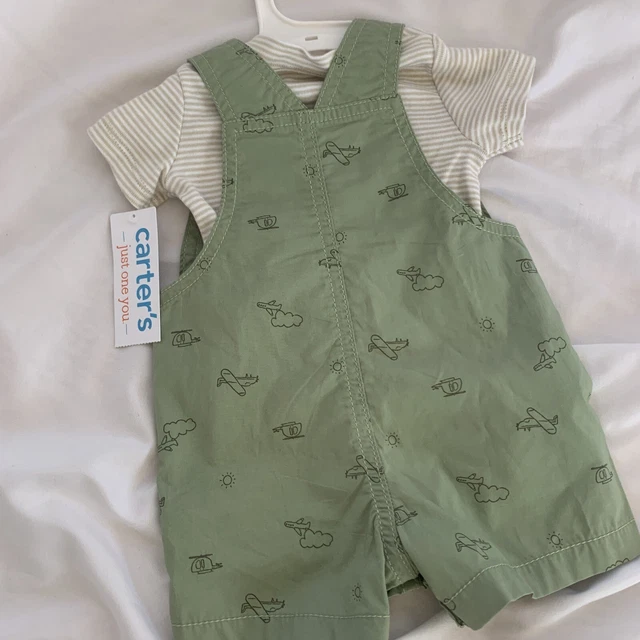 Carters Baby 3m Helicopter Airplane Outfit Green 2